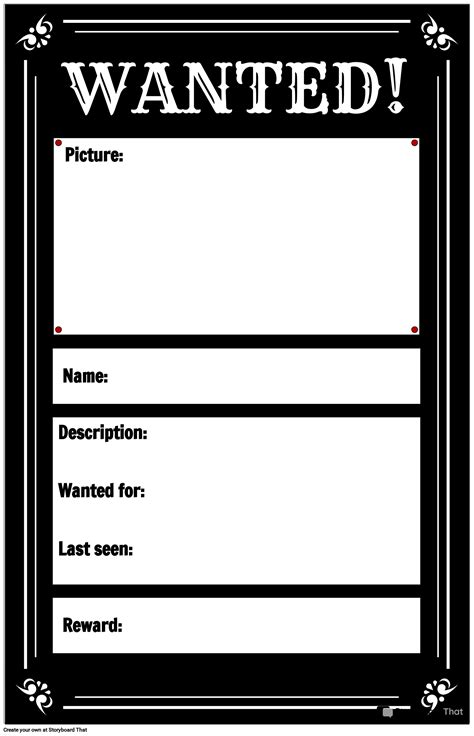 Make Your Own Wanted Poster Template