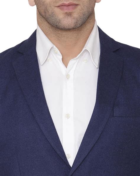 Buy Blue WINTAGE Solid Single-Breasted Blazer with Notched Lapel | AJIO