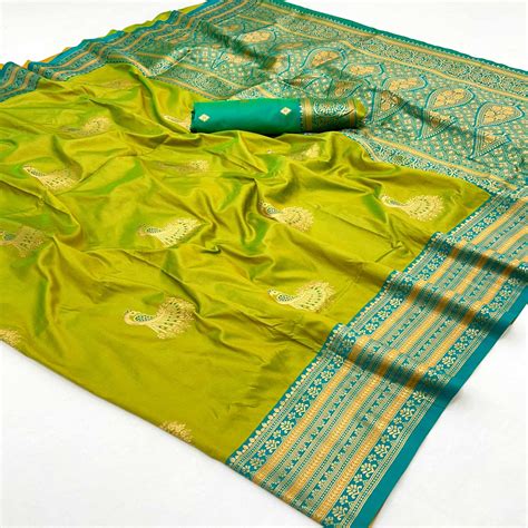 Green Woven Pure Silk Saree