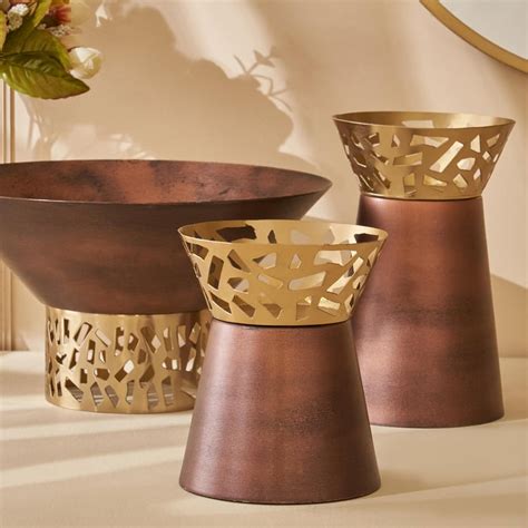 Buy Mystique Forato Metal Hurricane Candle Holder from Home Centre at ...