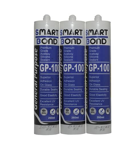 Smart Bond Premium GP-100 Acetoxy Silicone Sealant - Black (260ml Pack ...