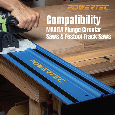 72150 110” Track Saw Guide Rail Set for Makita/Festool, 2x55” Rails, 2 ...