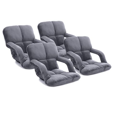 SOGA 4X Foldable Lounge Cushion Adjustable Floor Lazy Recliner Chair w ...
