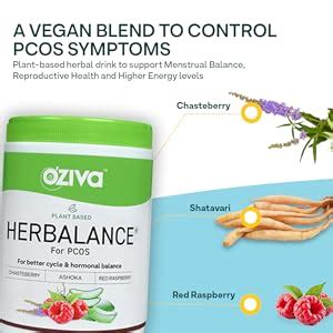 Buy OZiva Plant Based HerBalance for PCOS (with Chasteberry, Shatavari ...