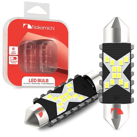 Nakamichi LED Bulb 578 C5W Festoon LED Bulbs CANBUS Error Free 12-SMD ...