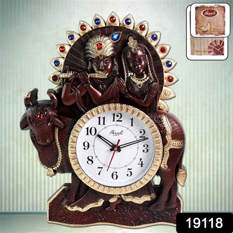 Analog Latest Stylish New Models Wall Clock with God Radha Kishan Fram ...