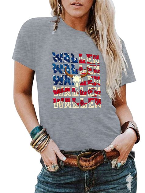 XCHQRTI Western Shirts Women Graphic Tees Casual Cowboy Rodeo Tshirts ...
