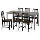 HAUGA / STEFAN table and 6 chairs, grey/grey, 168x74 cm (661/8x291/8 ...