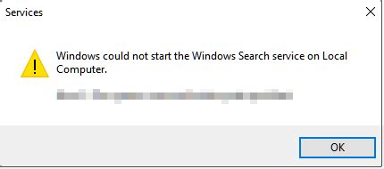 Image result for Windows Could Not Start the Windows Search Service On Local Computer Error 21