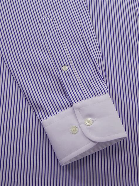 Buy Barboni Blue Striped Full Sleeve Single Cuff Classic Fit Classic ...