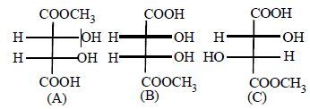 The correct statement about the compounds A, B, and C is