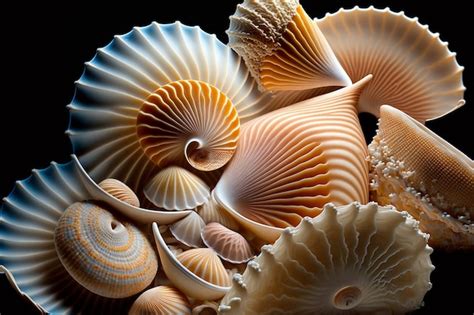 Premium Photo | Sea shells from the beach macro photography