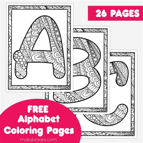Free Printable Letters of the Alphabet To Color - Make Breaks