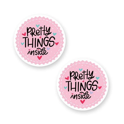 Pretty Things Inside Stickers | Round Packaging Labels Pink – Infistyle