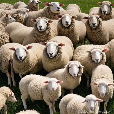 A Flock of Sheep | Stable Diffusion Online