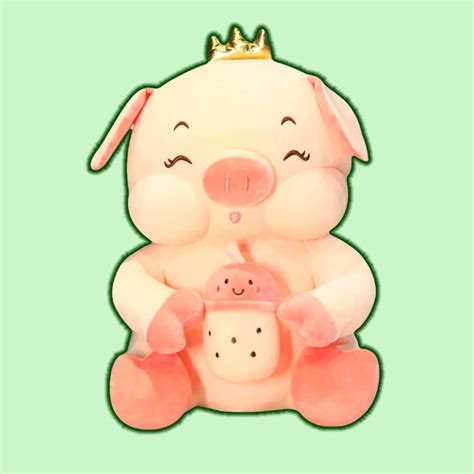 Angel Pig With Milk Tea Cup | omgkawaii