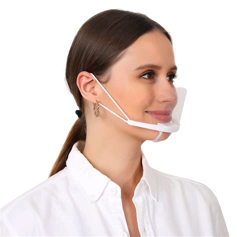 Buy 10 Pack Transparent Hygienic Open Face_Mask Shield for Foodservice ...