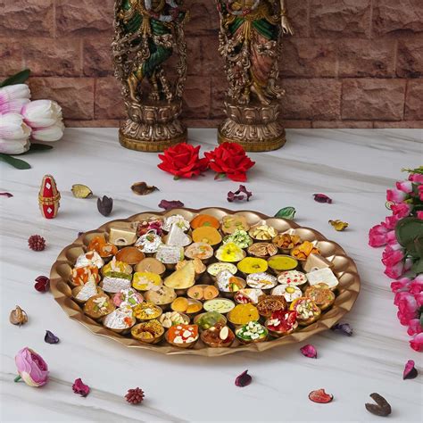 Webelkart Flowers Chappan Bhog Thali/Decorative Poojan Thali for Temple ...