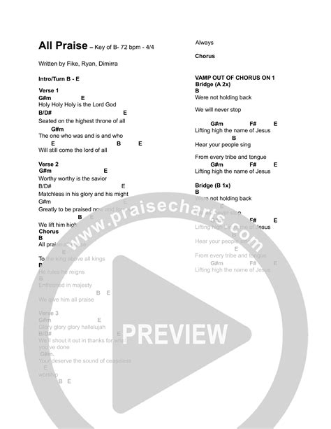All Praise (Live) Chords PDF (RMC Worship) - PraiseCharts