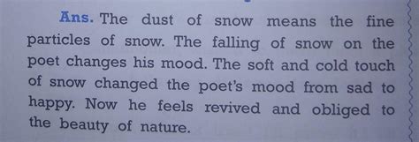 What happened when dust of snow fell on robert frost? - Brainly.in
