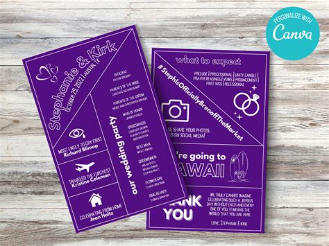 Downloadable Wedding Program Template 的图像结果