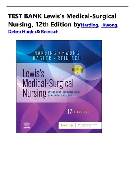 TEST BANK FOR Lewis's Medical-Surgical Nursing: Assessment and ...