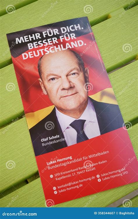 German Federal Election Campain Flyer 2025, Portrait of Candidate Olaf ...