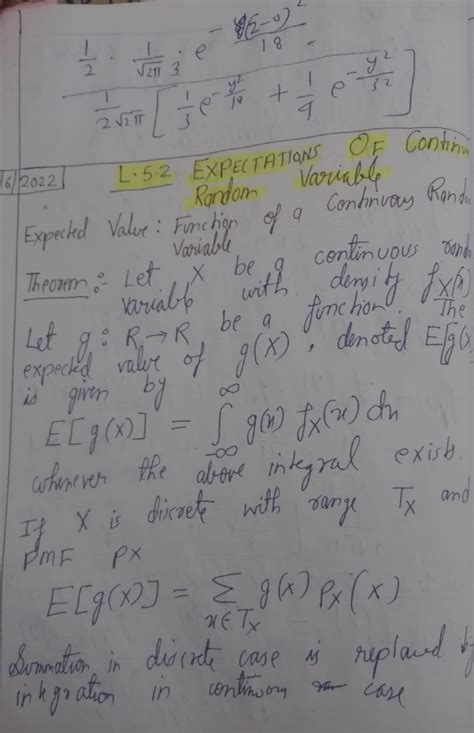 Expectation of CRV - Lectures notes - Mathematics elective - 27/e L ...