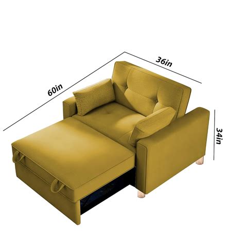 Casaliving Alfred 1 Seater Sofa Cum Bed Sofa Set for Living Room (Yell