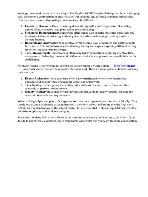 Image result for Creative Writing Coursework