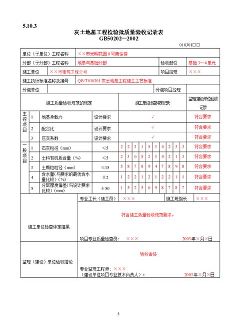 检验批质量验收记录表填写范例_土木在线