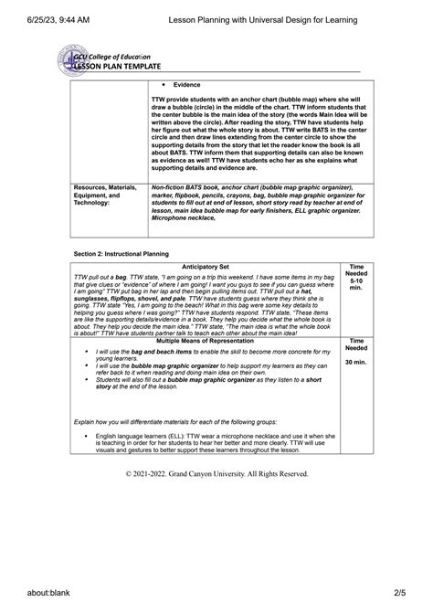 Universal Design Lesson Plan Example 的图像结果