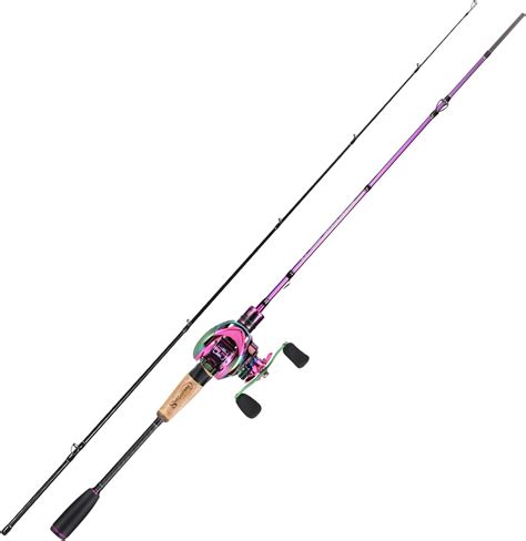 Fishing Rod & Reel Combo, 69ft Medium Heavy, Purple, Right Handle ...