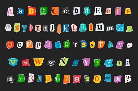 Paper style ransom note letter collection | Free Vector