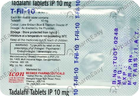 T Fil 10 MG Tablet (4): Uses, Side Effects, Price & Dosage | PharmEasy