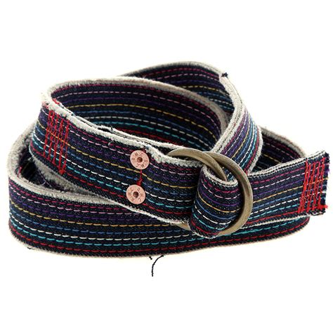 Shop for Denim Belt with Rainbow Embroidery at Togged