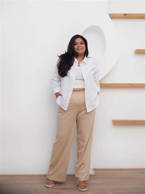 Women Beige Wide Leg Pants