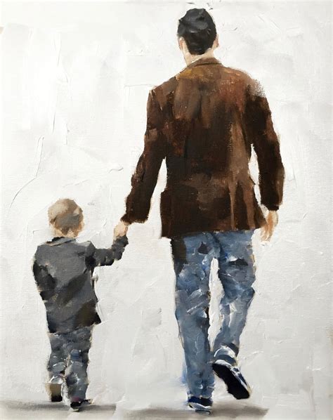 Father and Son - Painting -wall Art - Canvas Print - Fine Art - From Original Oil Painting by ...