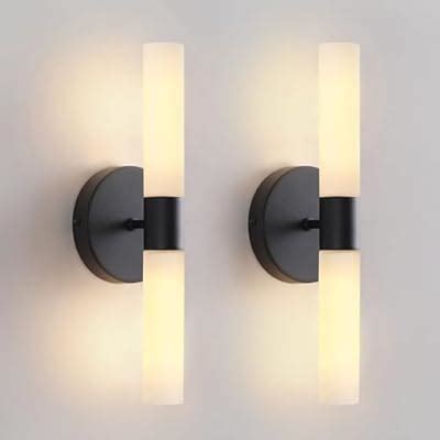 KUZZULL Wall Sconces Set of Two Matte Black Bathroom Wall India | Ubuy