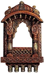 Aapno Rajasthan Rustic Wooden Window Jharoka with Carved Accents (55.88 ...
