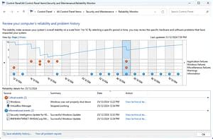 Image result for How to View Reliability History