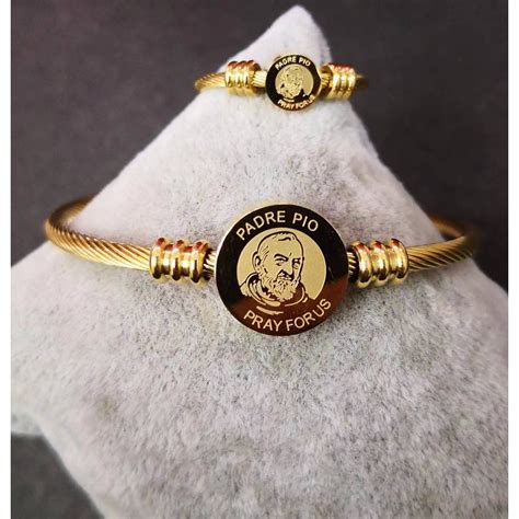 KayangKaya Padre Pio Stainless Bracelet Bangel and Ring Set(free box ...