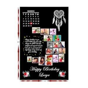 Wood TWL 12x18 inch 17 Photo Collage Frame with Calendar, Black Beeding ...
