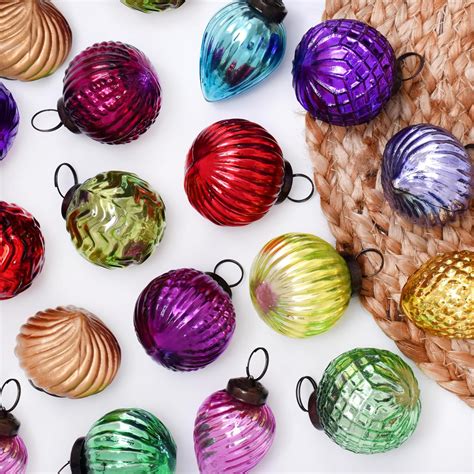 Amazon.com: 12 Glass Christmas Ball Ornaments- Glass Christmas ...