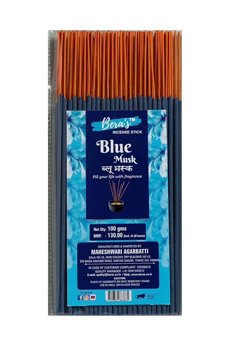 Bera’s Natural Agarbatti with Blue Musk Fragrance, Long-Lasting/Burning ...