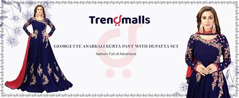 TRENDMALLS Women's Georgette Embroidery Salwar Suit Anarkali Kurta Set ...