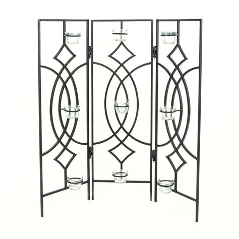 Buy Candle Holders | Three Panel Screen With Glass Votives | Shop at Beruru
