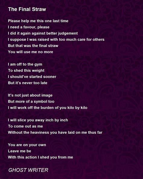 The Last Straw Poem | Sitedoct.org