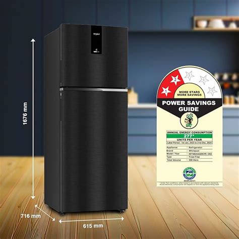 Whirlpool 308L 2-Star Inverter Double Door Fridge (IFPRO INV CNV 355 O ...