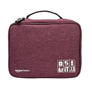 Amazon Basics Travel Organiser for Electronic Accessories, Flexible ...